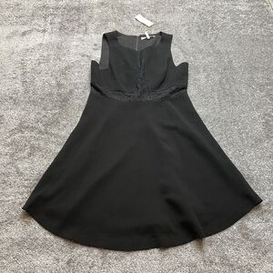 BCBGeneration A Line Shift Dress Womens 12 Black Sleeveless Mini Lined Zip